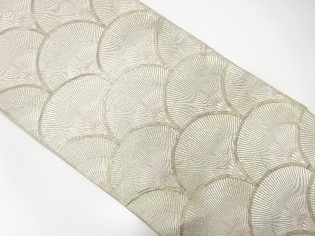 JAPANESE KIMONO / ANTIQUE FUKURO OBI / SILK / WOVEN PINE SEIGAIHA